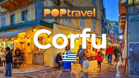 Walking in CORFU / Greece 🇬🇷- Evening Tour - 4K 60fps (UHD) - Walking Tour in Greece