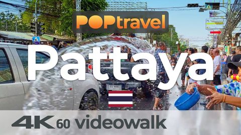 Walking in PATTAYA / Thailand 🇹🇭- Songkran - 4K 60fps (UHD) - Walking Tour in Thailand