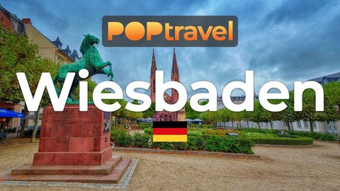 Walking in WIESBADEN / Germany 🇩🇪- Rainy Afternoon Tour - 4K 60fps (UHD) - Walking Tour in Germany