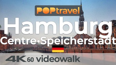 Walking in rainy HAMBURG / Germany - City Centre and Speicherstadt - 4K 60fps (UHD) - Walking Tour in Germany