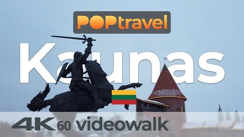 Walking in KAUNAS / Lithuania 🇱🇹- City Center in Winter - 4K 60fps (UHD) - Walking Tour in Lithuania