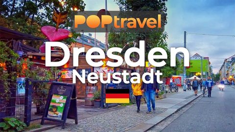 Walking in DRESDEN (Neustadt) / Germany 🇩🇪- Alaunpark to Elbe - 4K 60fps (UHD) - Walking Tour in Germany