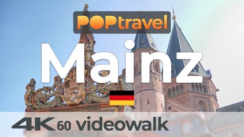 Walking in MAINZ / Germany - 4K 60fps (UHD) - Walking Tour in Germany