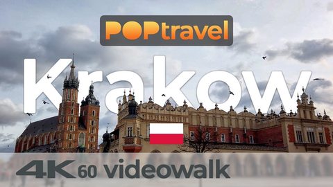 Walking in KRAKOW / Poland - A windy winter day - 4K 60fps (UHD) - Walking Tour in Poland