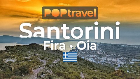 Walking from FIRA to OIA / Santorini (Greece)🇬🇷- 4K 60fps (UHD) - Walking Tour in Greece