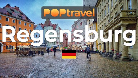 Walking in REGENSBURG / Germany 🇩🇪- Rainy Autumn - 4K 60fps (UHD) - Walking Tour in Germany
